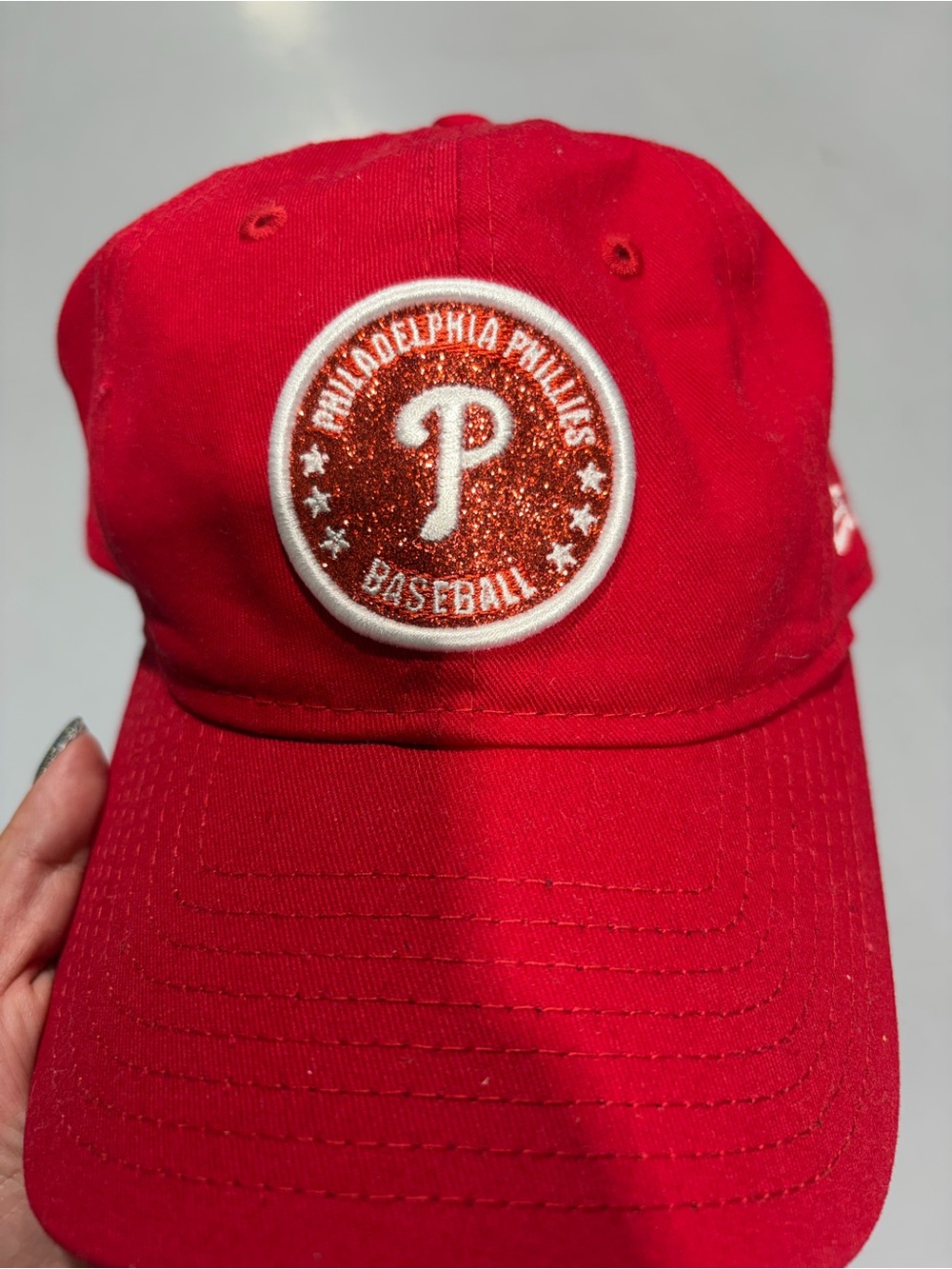 New Era Red Philadelphia Phillies Glitter Emblem Cap